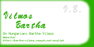 vilmos bartha business card